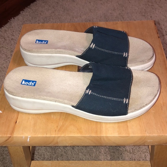 Keds Shoes - Navy and white Keds wedge sandals size 6.5